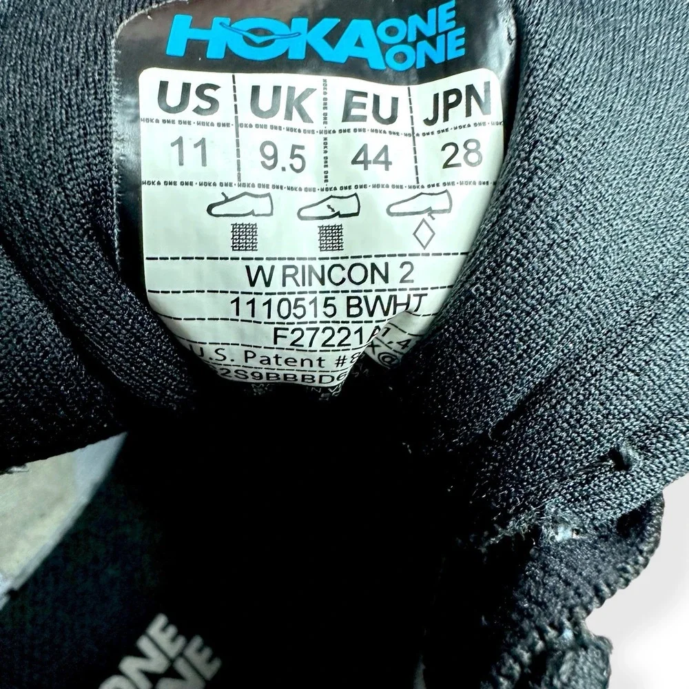 Hoka One One W Rincon 2 Women's Running Shoes Black/White (1110515) Size 11 - Picture 15 of 15